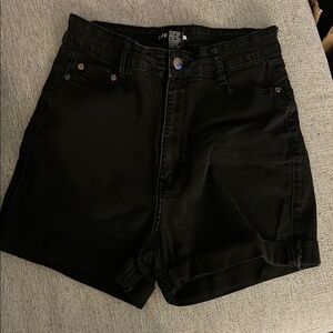 Fashion Nova Black Jean Shorts High-Waisted